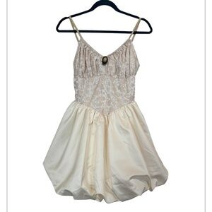NWT ROMWE Renaissance Y2K Festival Fairycore Cream Skort Dress Medium